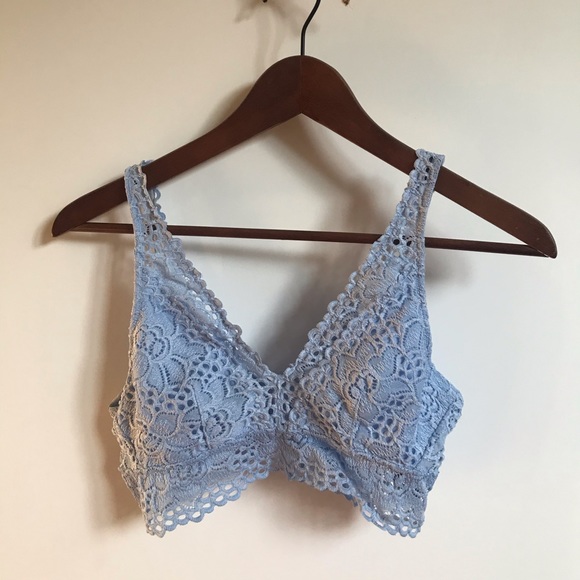 Aerie Light Blue Floral Lace Bralette - Picture 2 of 6